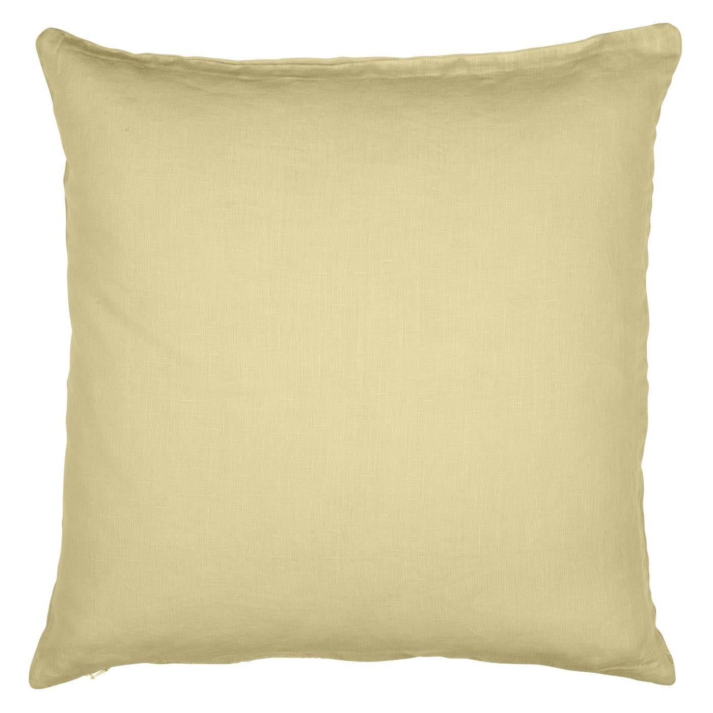Sitruunankeltainen pellavatyynynpäällinen