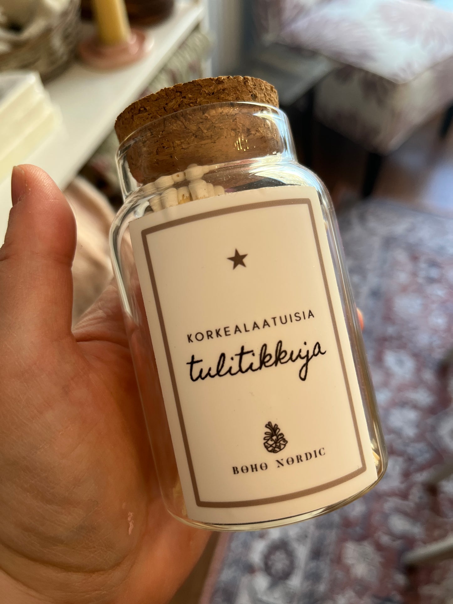 Matches in a glass jar