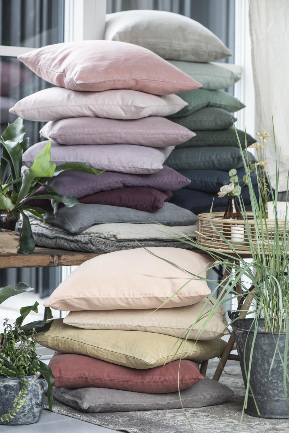 Vaaleanvihreä pellavatyynynpäällinen