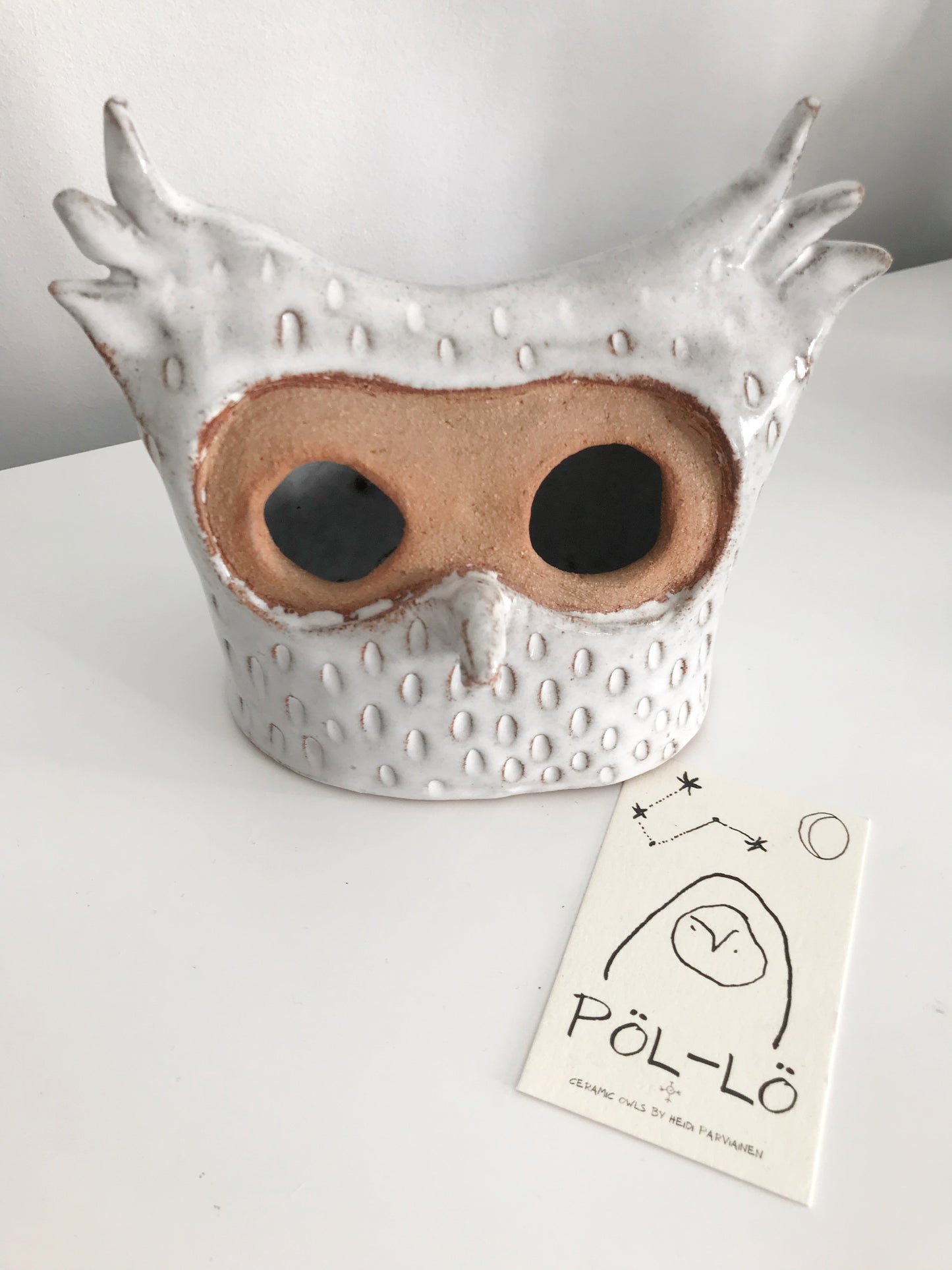 PÖL-LÖ Ceramic owl statues - Barn owl