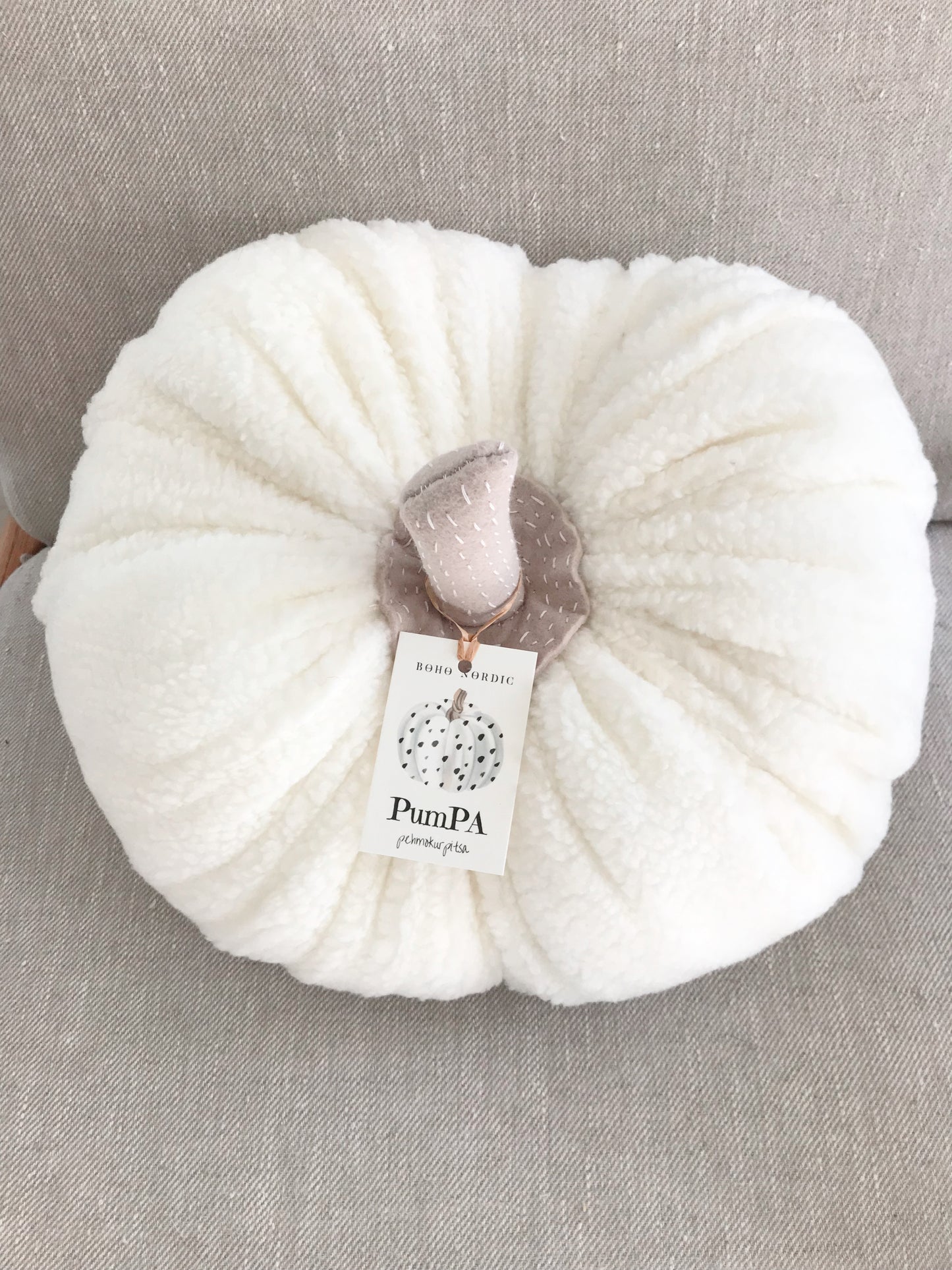 Pum-PA - soft pumpkin - white teddy