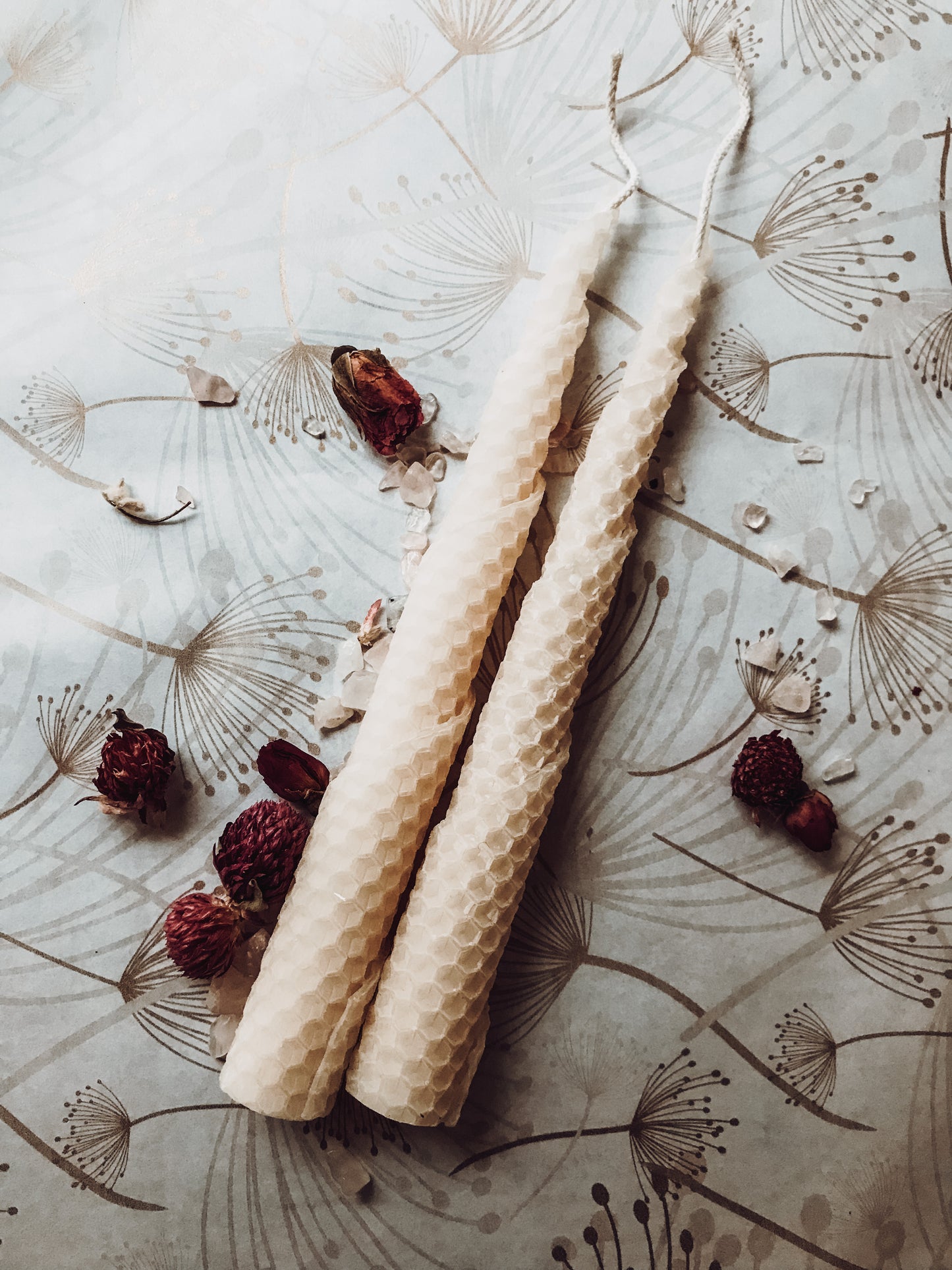 Beeswax candle - old pink