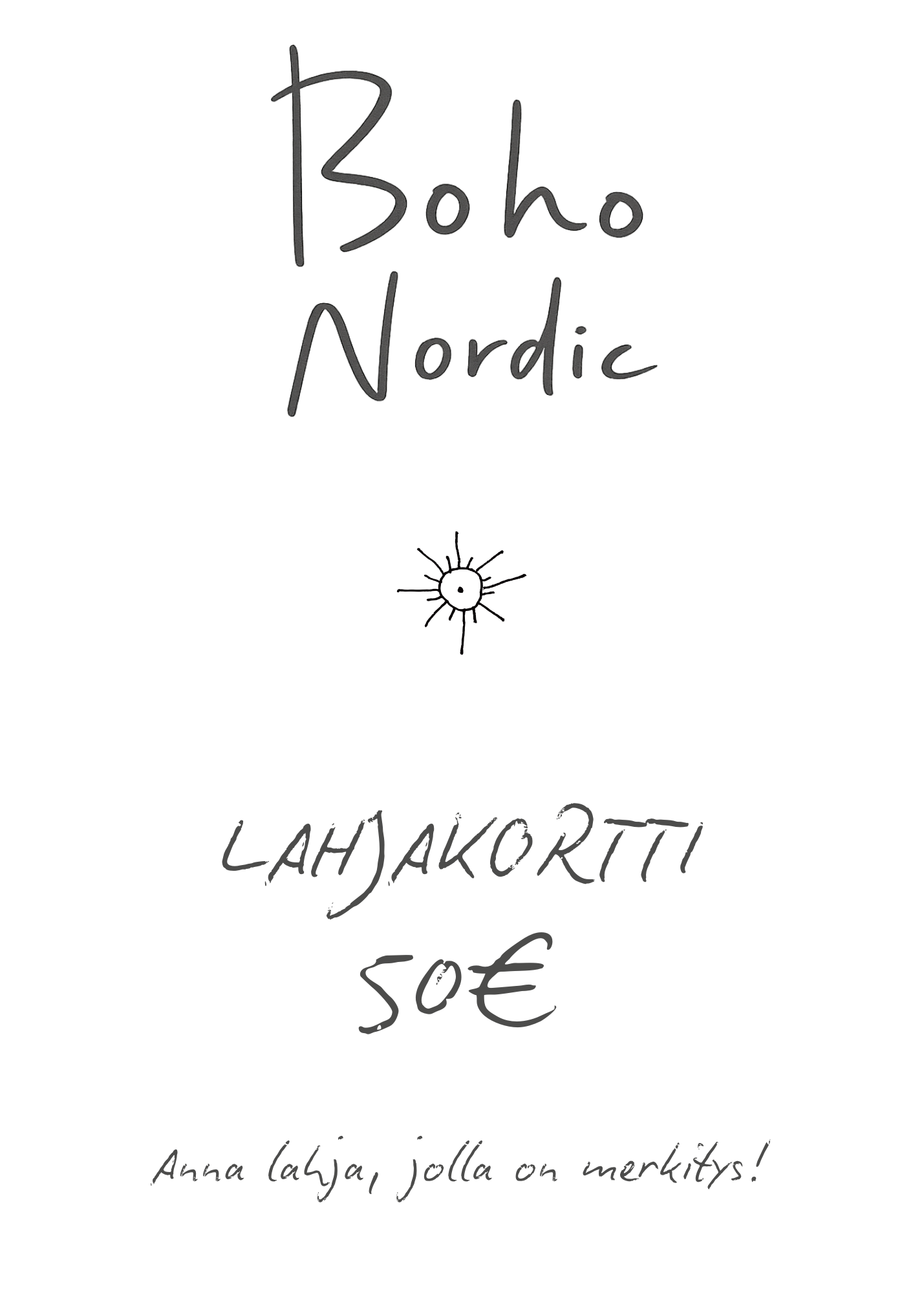 BOHO NORDIC -  lahjakortti