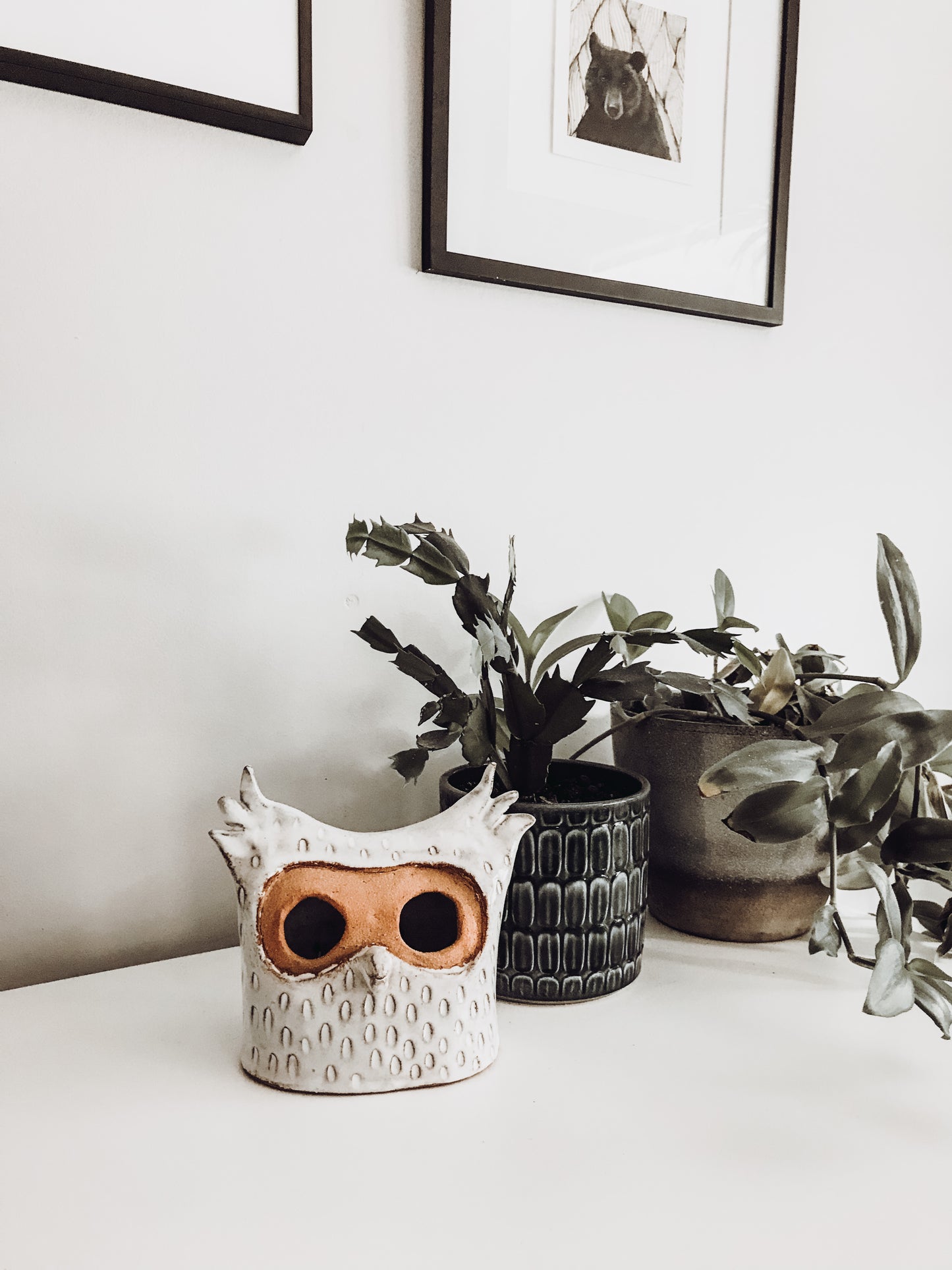 PÖL-LÖ Ceramic owl statues - Barn owl